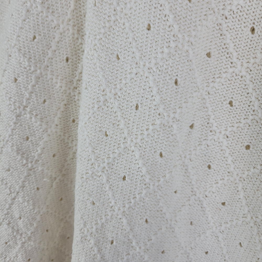 Vintage Marsh Landing Ramie Cotton Ivory Cream Eyelet Henley Sweater Size Small - Picture 8 of 13